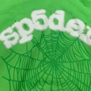 Green Sp5der Web Hoodies